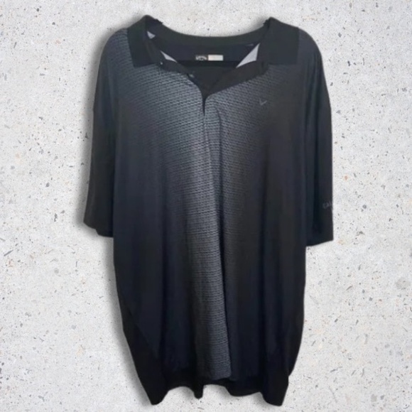 Callaway Opti-Dri Golf Polo Short Sleeve Shirt Moisture-Wicking Black Men's XXL - Picture 1 of 7
